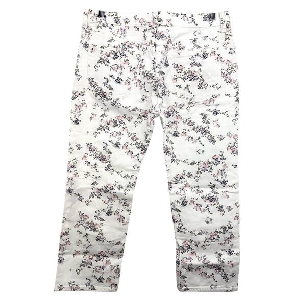Rag & Bone Micro White Floral High Waist Wide Leg Crop Jeans Size 26 - Picture 4 of 9